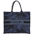 Dior Tote Shoulder Book Handbag Resort Collection Camouflage Canvas Navy