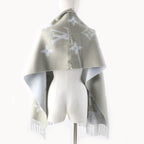 Louis Vuitton Echarpe Reykjavik 100% Cashmere Stole Grey Light Blue — view 5
