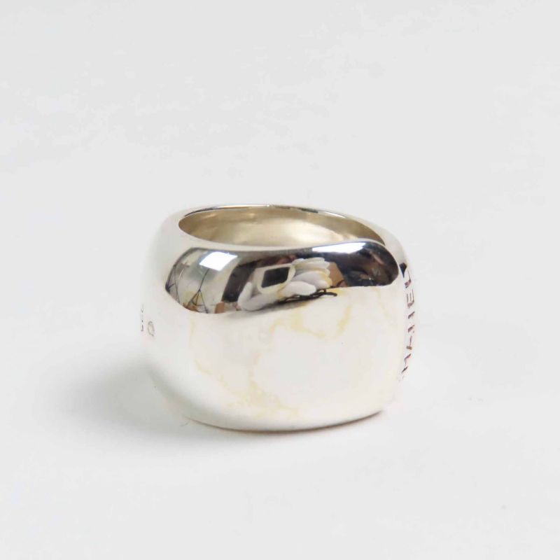 Chanel Vintage Logo Ring SV 925 Silver Size 10 Weight 18 g