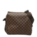 Louis Vuitton Damier Naviglio Shoulder Bag Brown Leather