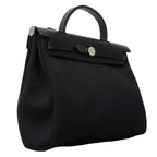 Hermes Handbag Herbag Zip PM Toile Officier Black Silver 2-Way — view 2