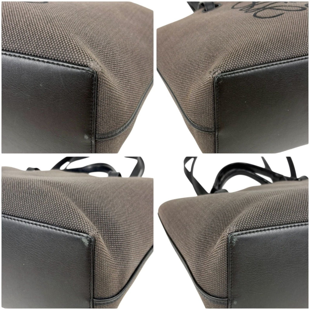 Loewe Anagram 2-Way Tote Bag Canvas Leather Jacquard Black — view 5