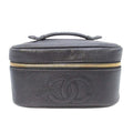 Chanel Vintage Caviar Leather Vanity CC Logo Stitch Side Pouch