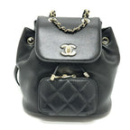 Chanel Rucksack Turnlock As3530 Grain Calf Leather Black