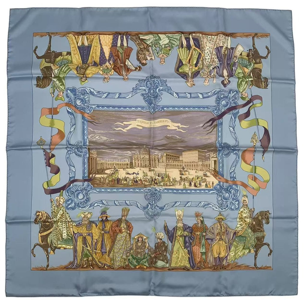 Hermes Carre 90 Silk Scarf Bandana Turqveries en L'honneur de Mht Turkish March — view 2
