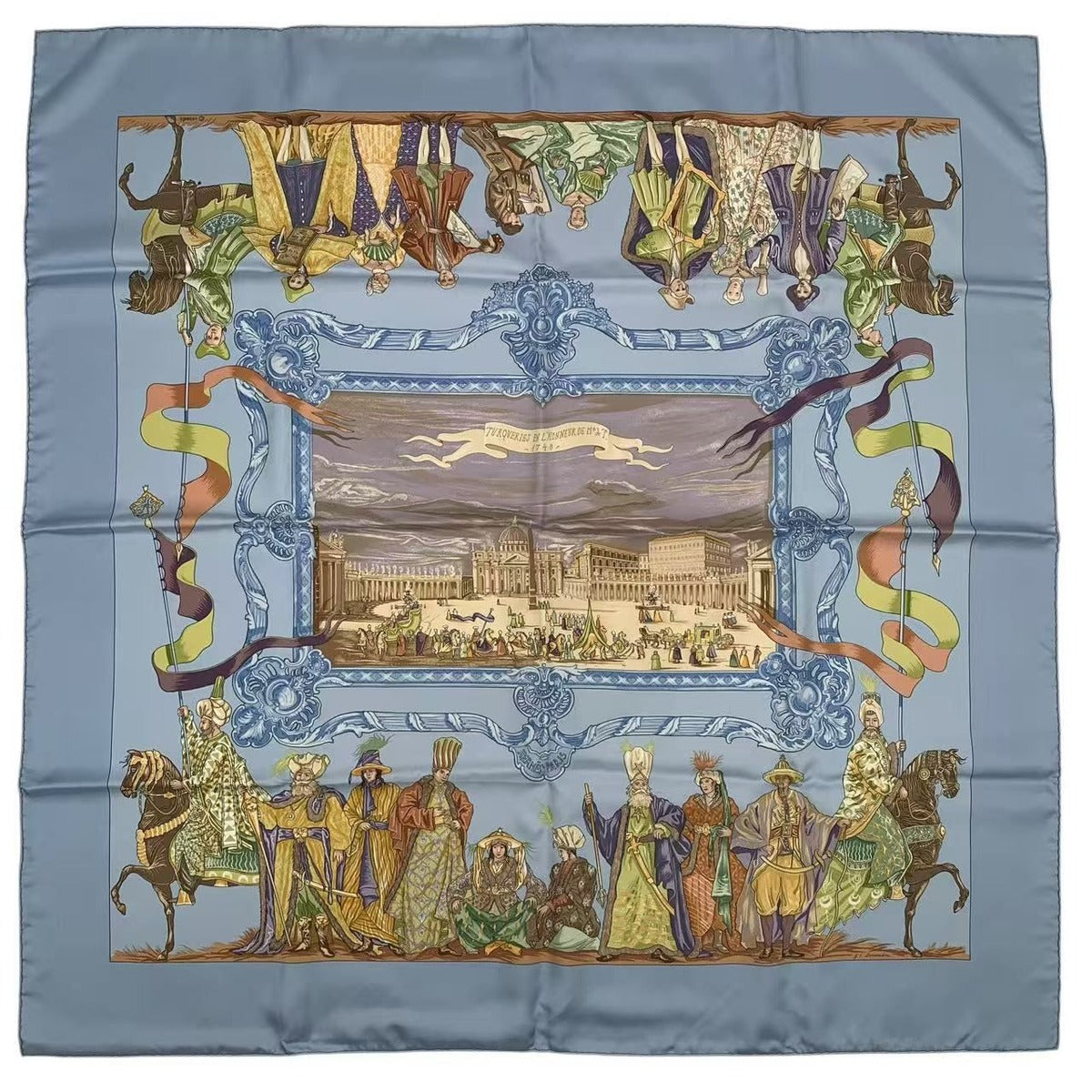 Hermes Carre 90 Silk Scarf Bandana Turqveries en L'honneur de Mht Turkish March — view 2