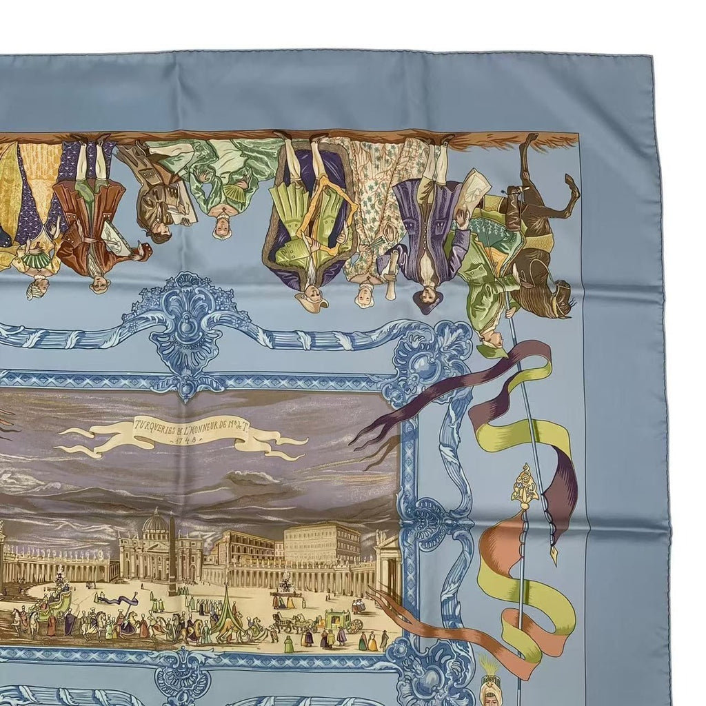 Hermes Carre 90 Silk Scarf Bandana Turqveries en L'honneur de Mht Turkish March — view 4