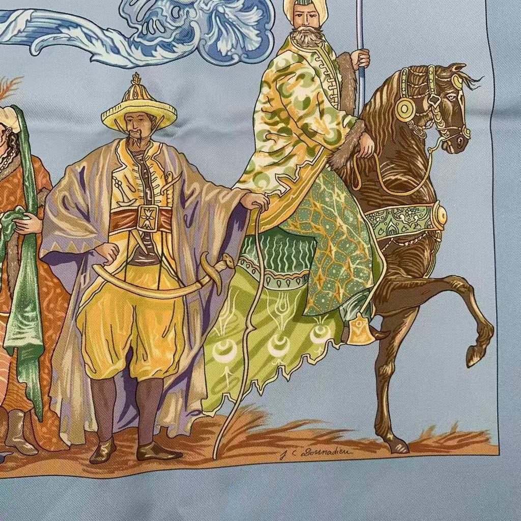 Hermes Carre 90 Silk Scarf Bandana Turqveries en L'honneur de Mht Turkish March — view 8
