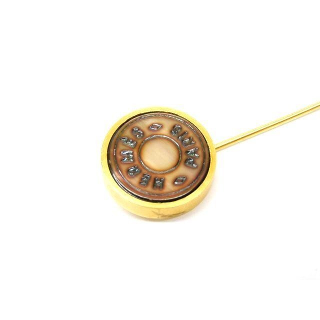 Hermes Shell Pin Brooch Gold — view 2