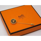 Hermes Shell Pin Brooch Gold — view 5