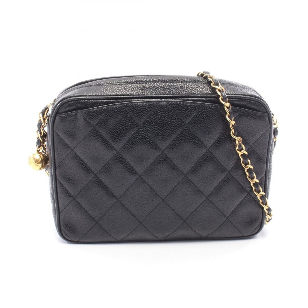 Chanel Shoulder Bag Quilted Cocobol Black Leather Cuff