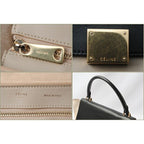 Celine Shoulder Bag Trapeze Black Beige 2-way With Strap — view 2