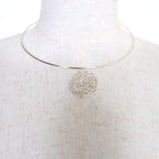 Chanel 925 Camellia Logo Choker Necklace Silver Weight — view 3