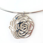 Chanel 925 Camellia Logo Choker Necklace Silver Weight — view 4