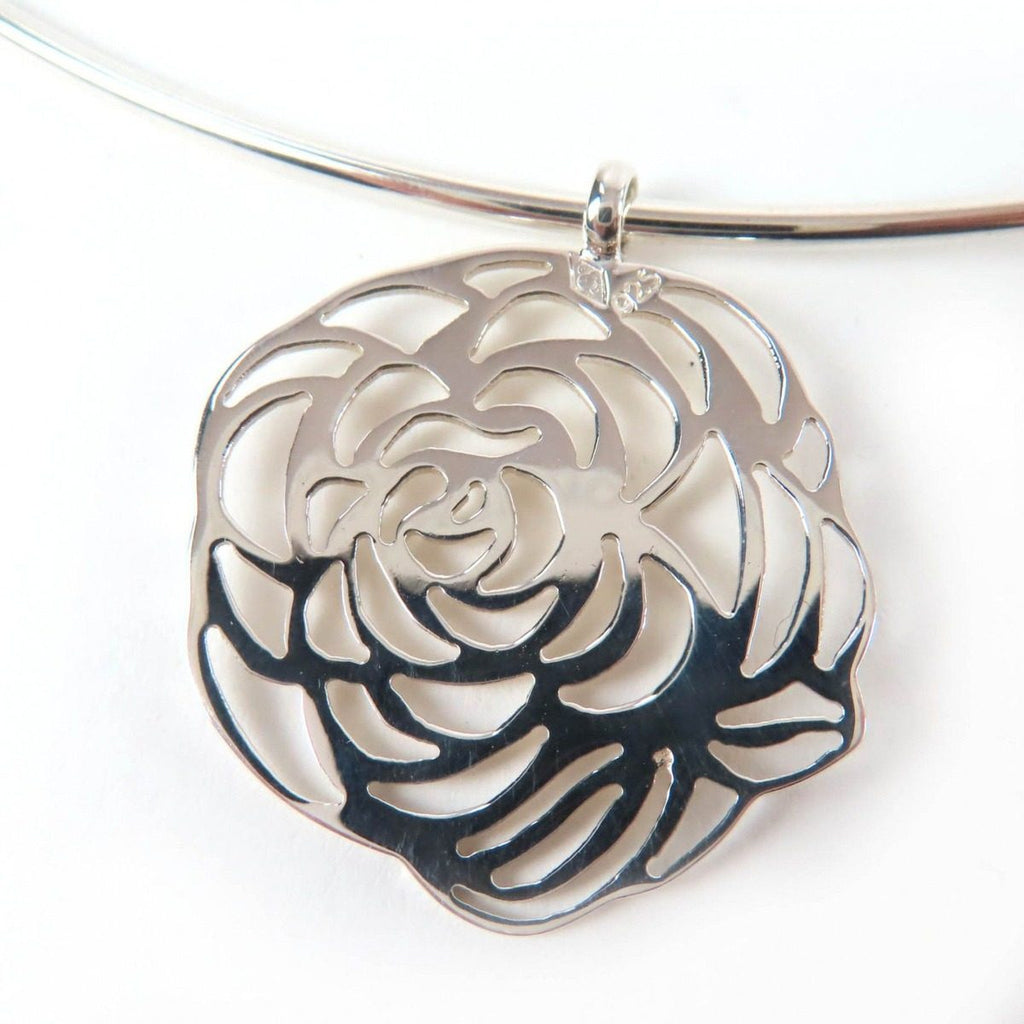 Chanel 925 Camellia Logo Choker Necklace Silver Weight — view 5
