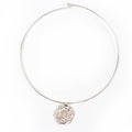 Chanel 925 Camellia Logo Choker Necklace Silver Weight