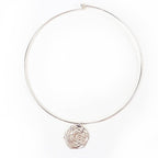 Chanel 925 Camellia Logo Choker Necklace Silver Weight