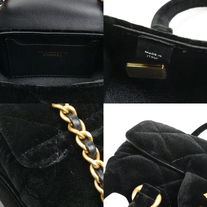 Chanel Velvet Mini Beau Ring 2024 VIP Christmas 2 way Shoulder Bag Black — view 8