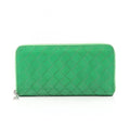 Bottega Veneta Round Long Wallet Intrecciato Green Leather