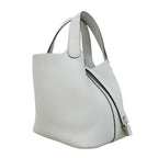 Hermes Handbag Picotin Lock PM Taurillon Clemence Blue Pale Silver — view 2