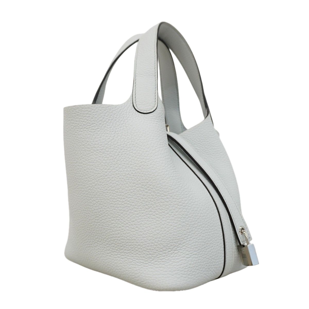 Hermes Handbag Picotin Lock PM Taurillon Clemence Blue Pale Silver — view 2