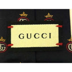 Gucci 100% Silk Necktie Gentlemen Business Navy Az4169 — view 3