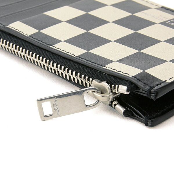 Saint Laurent Card Case Holder Beige Black — view 9