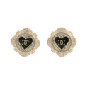 Chanel Earrings CC Logo Square Rhinestone