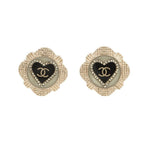 Chanel Earrings CC Logo Square Rhinestone