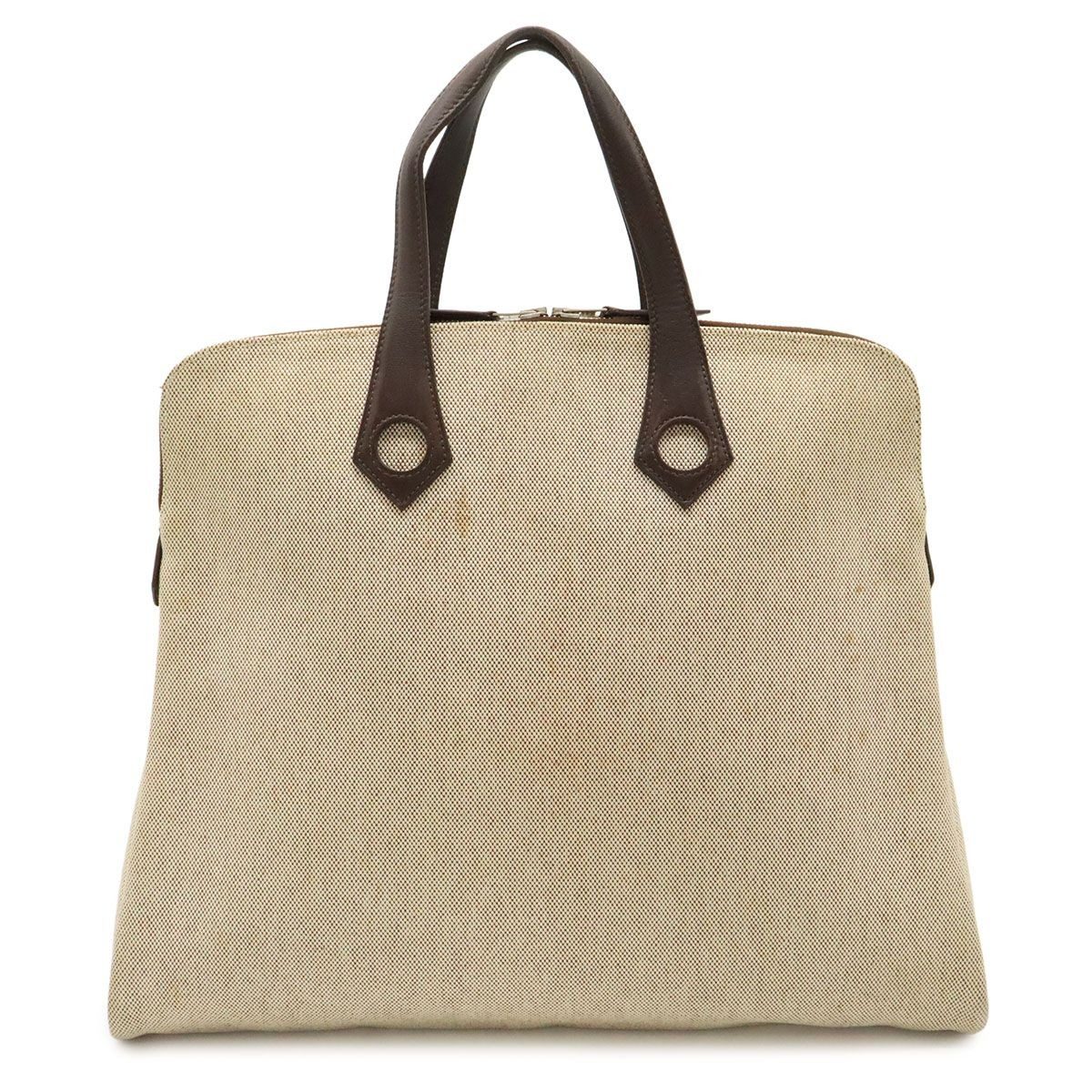 Hermes Sac Eve Mm Tote Canvas Leather Navy Silver Mark