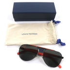 Louis Vuitton Pacific Pilot Eyewear Sunglasses Silver Orange Damier — view 2