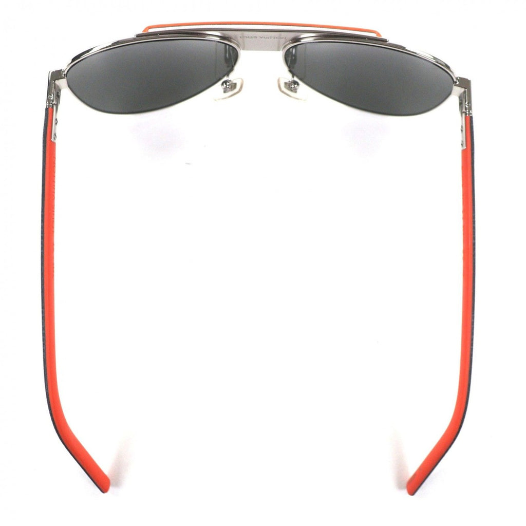 Louis Vuitton Pacific Pilot Eyewear Sunglasses Silver Orange Damier — view 6