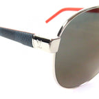 Louis Vuitton Pacific Pilot Eyewear Sunglasses Silver Orange Damier — view 8