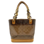 Louis Vuitton Monogram Vinyl Cover Amble PM Tote Shoulder Plastic Chain Clear Brown