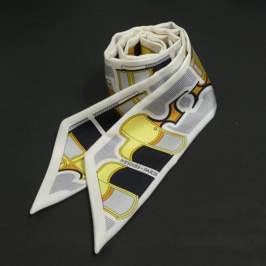 Hermes Scarf Twirly Scarves White