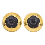 Chanel Camellia Motif Round Earrings