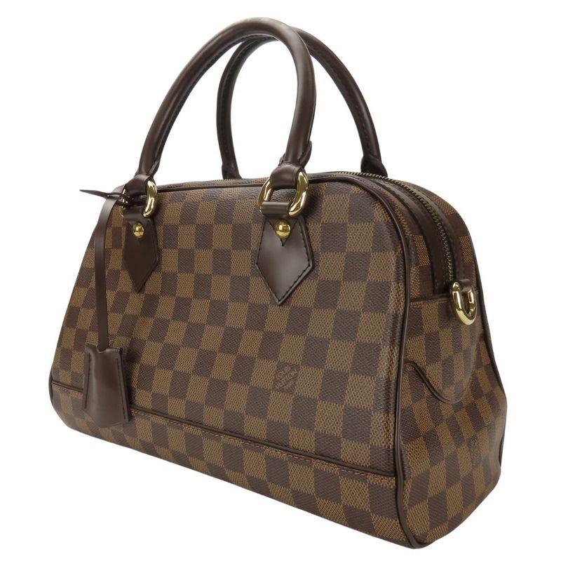Louis Vuitton Handbag Duomo Damier Leather Ebene Brown Gold Hardware — view 2