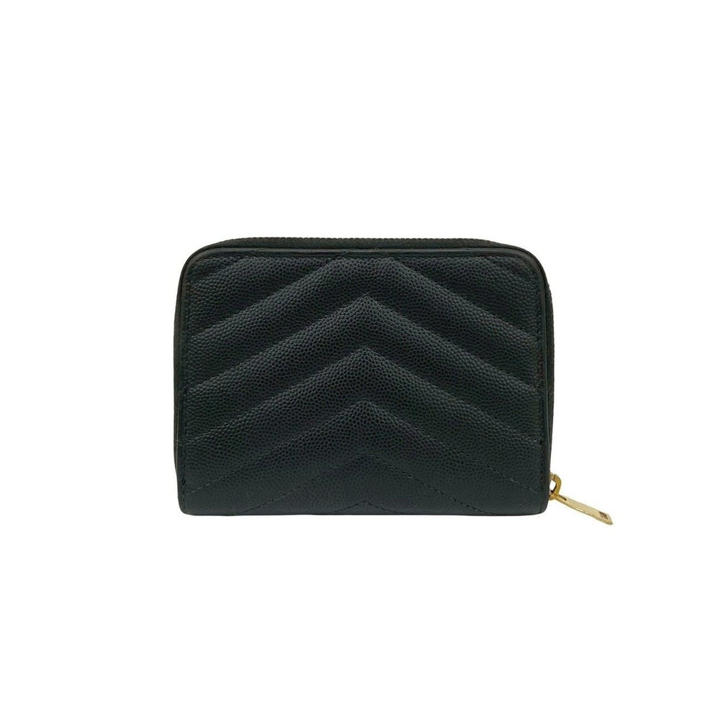 Saint Laurent Paris YSL Leather Bifold Wallet Compact Zip Around — view 2