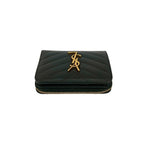 Saint Laurent Paris YSL Leather Bifold Wallet Compact Zip Around — view 3