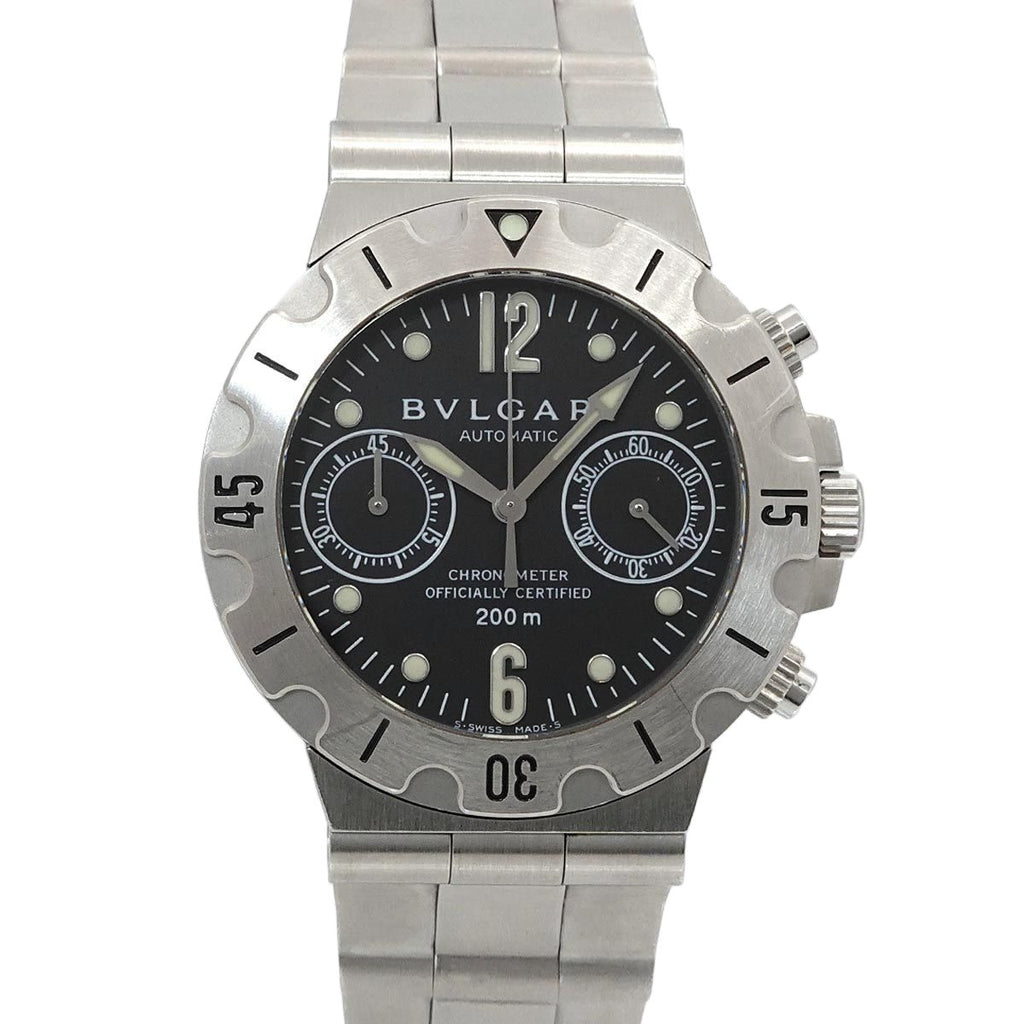 Bvlgari Diagono Scuba Chronograph Watch Black Automatic Winding