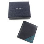 Prada 2 Mo004 Saffianoleather Bicolor Compact Wallet With Logo Hardware — view 2