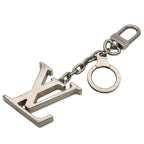 Louis Vuitton Bag Charm Porte Cles Initial LV Metal Silver Key Holder