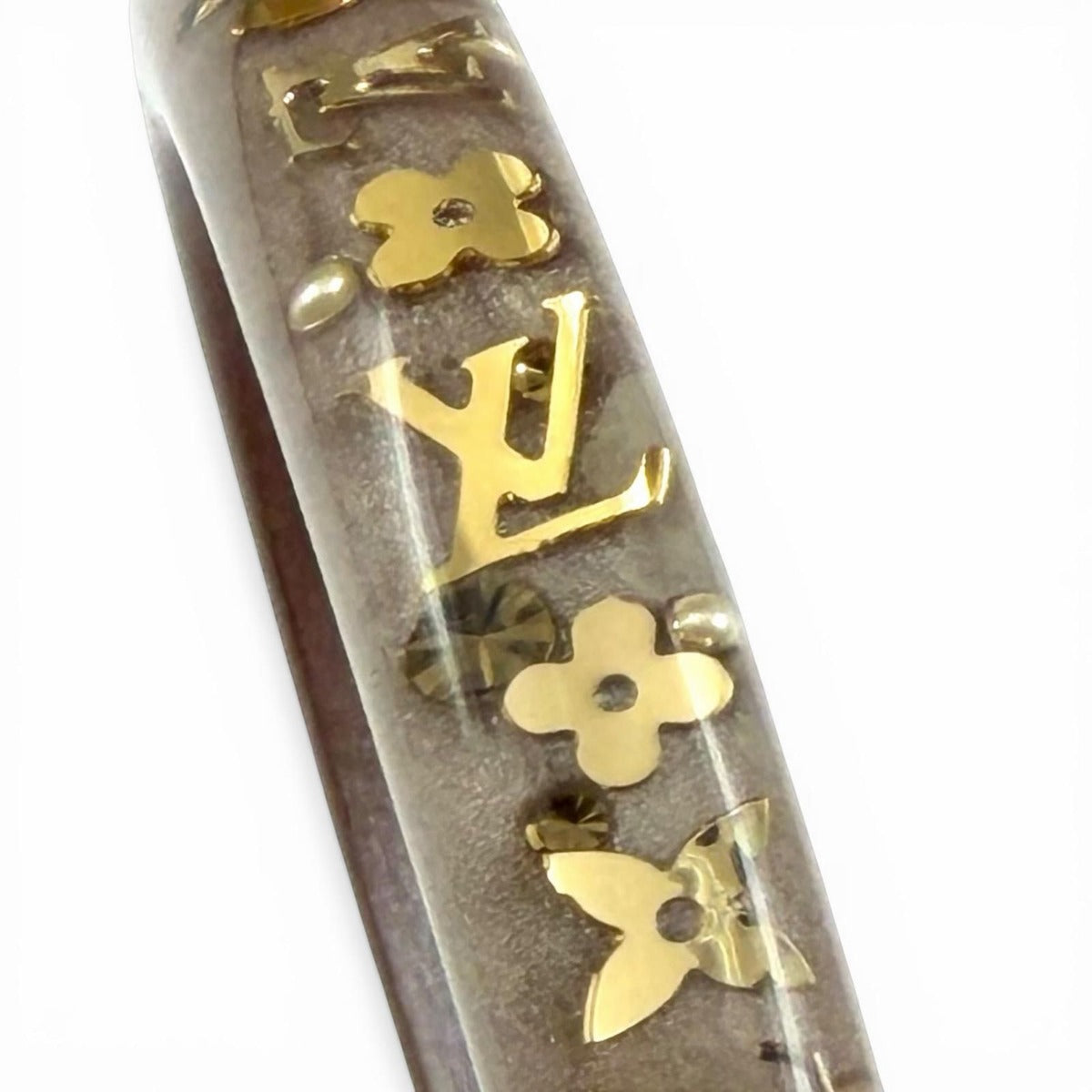 Louis Vuitton Bracelet Ankle John TPM Monogram Bangle Clear Brown Gold Handbag — view 7