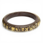 Louis Vuitton Bracelet Ankle John TPM Monogram Bangle Clear Brown Gold Handbag