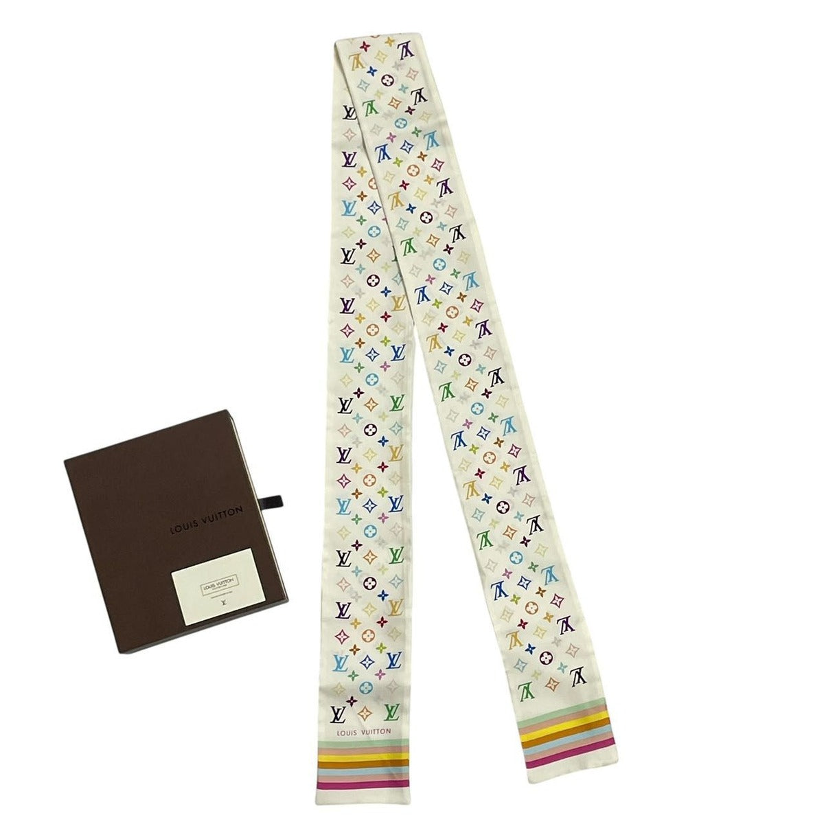 Louis Vuitton Twill Scarf Monogram Silk White