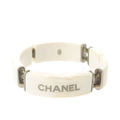 Chanel Plastic Logo Bracelet White