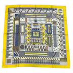 Hermes Scarf Silk Carre 90 Garden OF Shapes Yellow
