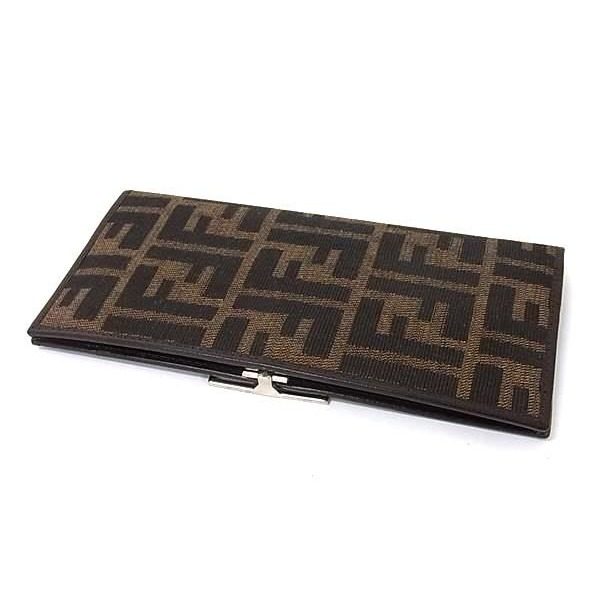 Fendi Zucca Pattern Canvas Bifold Wallet Billfold Coin Purse Brown — view 2