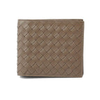 Bottega Veneta Wallet Fold Over Intrecciato Khaki