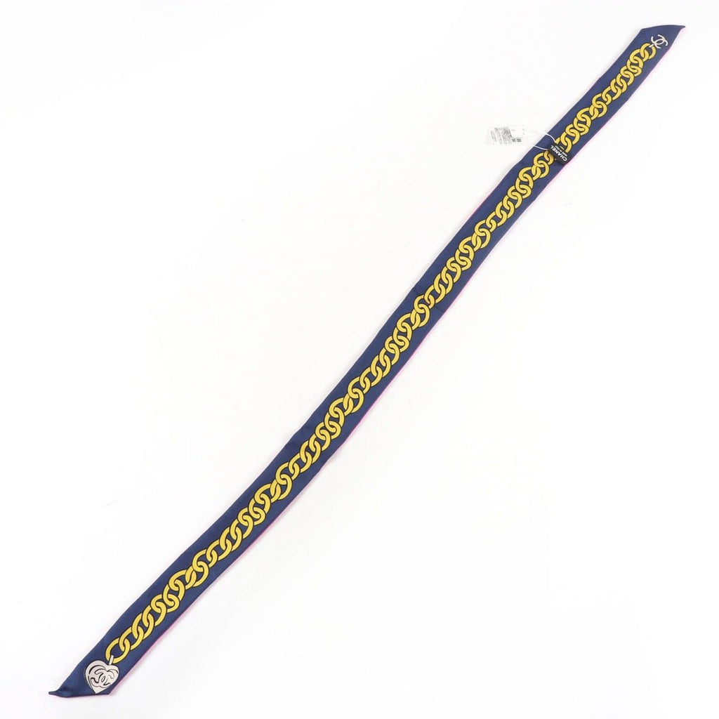 Chanel Twill Silk CC Logo Allover Pattern Scarf — view 5